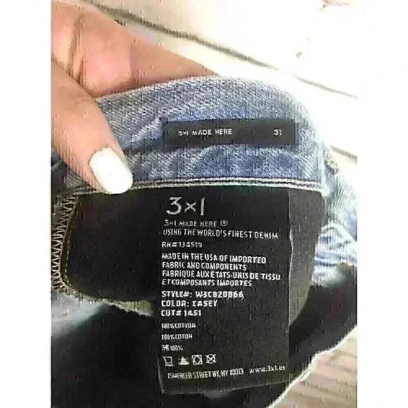 3x1 NYC Womens Size 31 Blue Jeans Style #W3C820866 - Picture 3 of 4